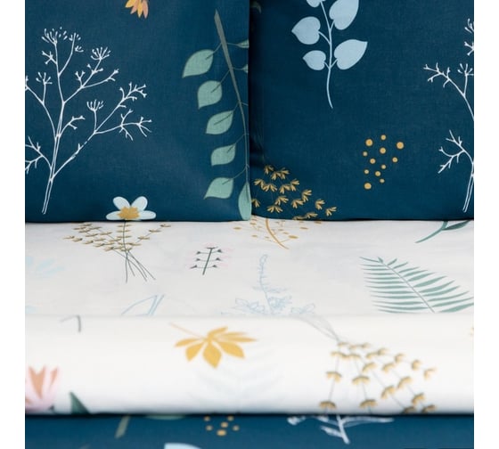 Комплект постельного белья Этель евро Herbs 200x217 см, 220x240 см, 50x70 см - 2 шт., поплин 9322134
