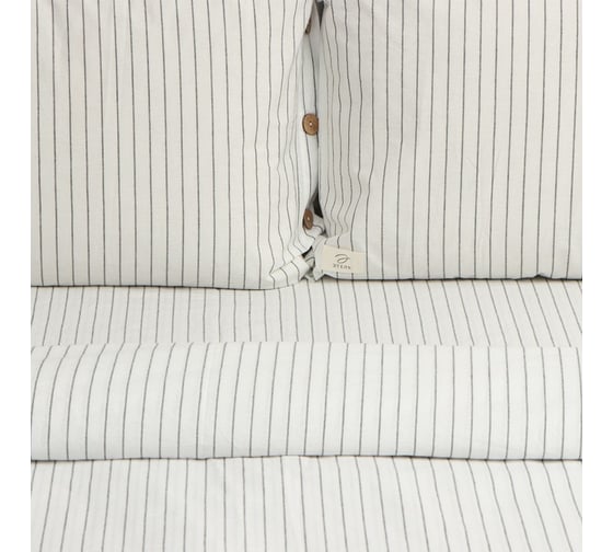 Комплект постельного белья Этель евро White stripes 200x220 см, 220x240 см, 50x70 см - 2 шт., 100% жатый хлопок, 140 гр/м2 9446460