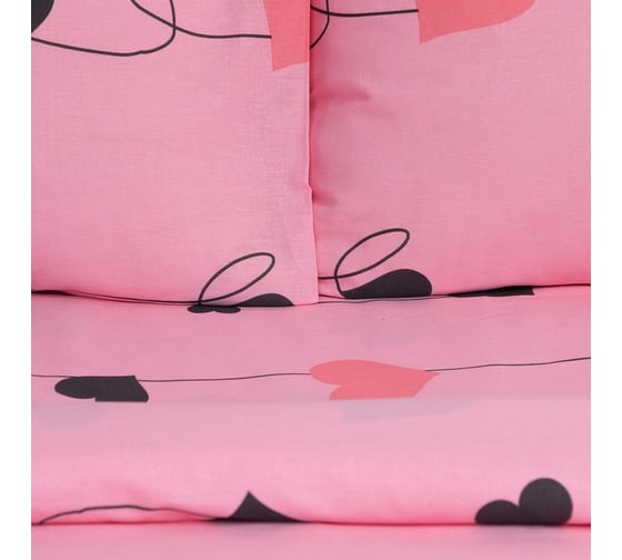 Комплект постельного белья Этель 1.5 спальный, Threads of love 143x215 см, 150x214 см, 50x70 см - 2 шт., бязь, 125 г/м2 9279044