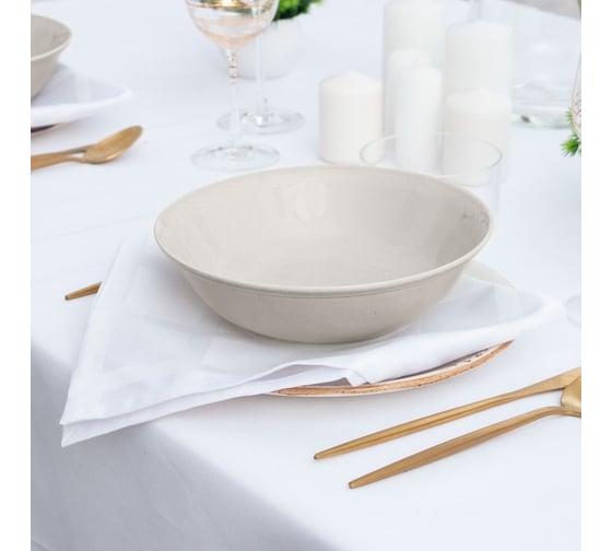 Набор салфеток Этель Geometry 45x45 см, 4 шт., белый, 192 г/м2, хлопок с ВГМО 7091139 1