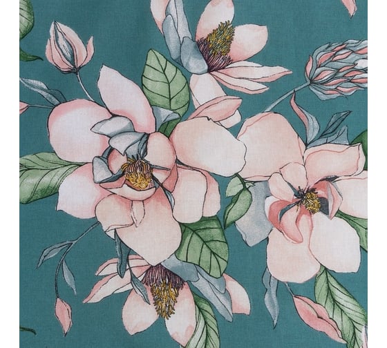 Комплект постельного белья Этель евро Магнолия 200x217 см, 220x240 см, 50x70 см - 2 шт., поплин 9233639