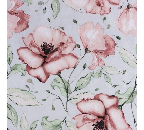 Комплект постельного белья Этель дуэт Flowers 143x215 см - 2 шт., 220x240 см, 50x70 см - 2 шт., поплин, 125 г/м2 9175954