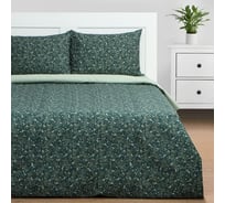 Комплект постельного белья Этель 1.5 спальный, Small leaves, 143x215 см, 150x214 см, 50x70 см, 2 шт., поплин 9947003