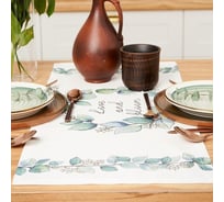 Дорожка на стол Этель Flower mood вид 1 30x70 см, 100% хлопок, саржа 190 г/м2 7588544