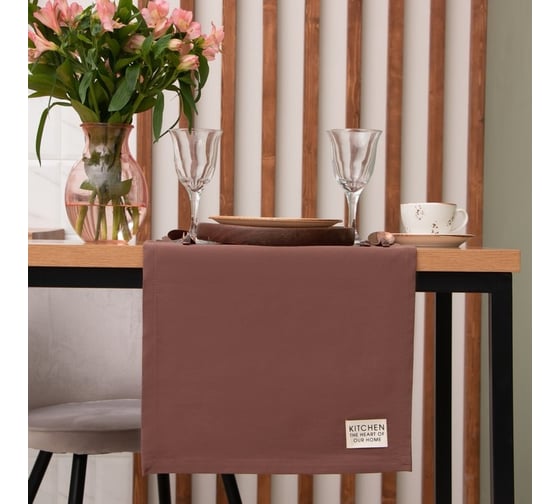 Дорожка на стол Этель Kitchen 40x150 см, коричневый, 100% хлопок, саржа 220 г/м2 7866011