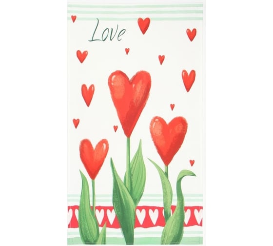 Набор Этель Love полотенце 40x73 см, саржа 190 гр/м2, формочки для печенья 4685250