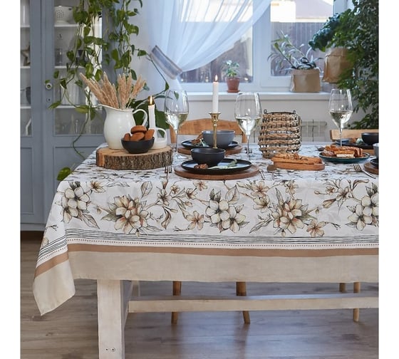 Скатерть Этель Floral mood 220x147 см, 100 % хлопок, репс 210 гр/м2 4645823