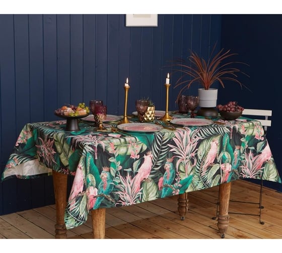 Скатерть Этель Tropical parrots 149x110 см, 100% хлопок, саржа 190 г/м2 5376685