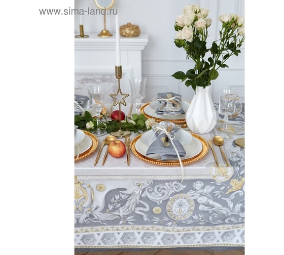 Скатерть Этель Classic style 220x145 см +/-3 см, 100% хлопок, саржа 190 гр/м2 4816138