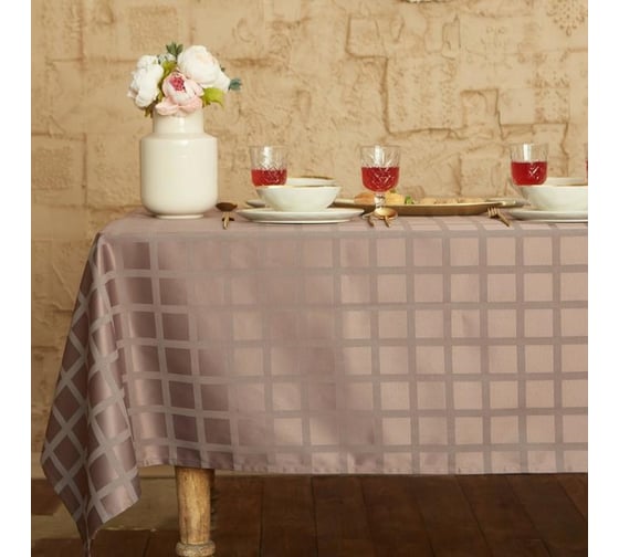 Скатерть Этель Geometry 150x180 +/-3 см, кофейный, 192 г/м2, хлопок с ВГМО 6974098 1