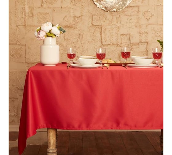 Скатерть Этель Cozy 150x110 +/-3 см, бордовый, 192 г/м2, хлопок с ВГМО 6974162 1