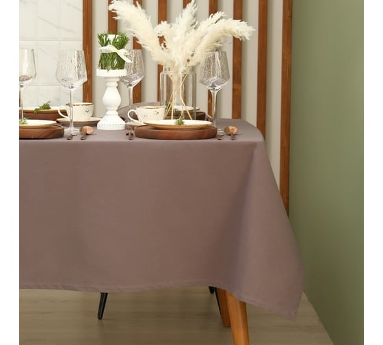 Скатерть Этель Kitchen 150x220 см, коричневый, 100% хлопок, саржа 220 г/м2 7866014 1