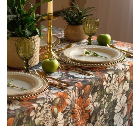 Скатерть Этель Meadow flower 145x110 см, 100% хлопок, саржа 190 г/м2 7560466