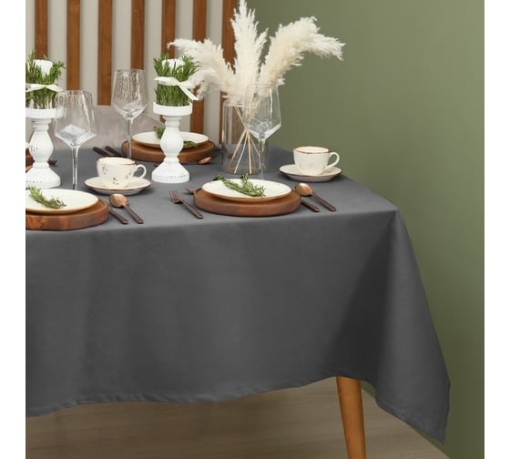 Скатерть Этель Kitchen 150x180 см, серый, 100% хлопок, саржа 220 г/м2 7865991
