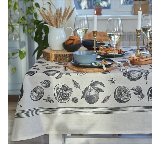 Скатерть Этель Healthy life 147x250 см, 100% хлопок, репс 210 г/м2 9449473