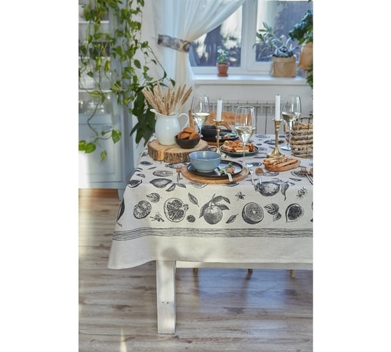 Скатерть Этель Healthy life 147x250 см, 100% хлопок, репс 210 г/м2 9449473