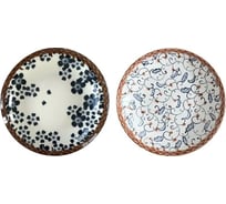Набор тарелок Homium Kitchen, Japanese Collection, Очарование, 2шт, D20см (коричневый обод) plategzhelDUET0102