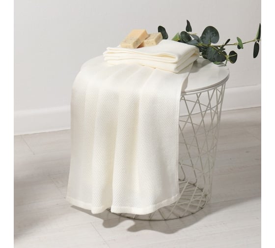 Полотенце вафельное LoveLife Love Life Sweet Momemt 50x90 см, молочный, 100% хлопок, 300 гр/м2 9628252 1