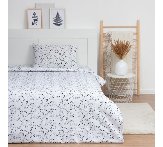 Комплект постельного белья LoveLife 1.5-спальное, Созвездие 147x210, 150x215, 50x70-1 шт, 100% хлопок, бязь 120г/м2 9193335
