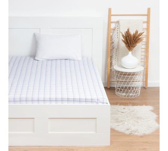 Простыня LoveLife Клетка 150x220 см, 100% хлопок, поплин, 125 г/м² 7916072 1