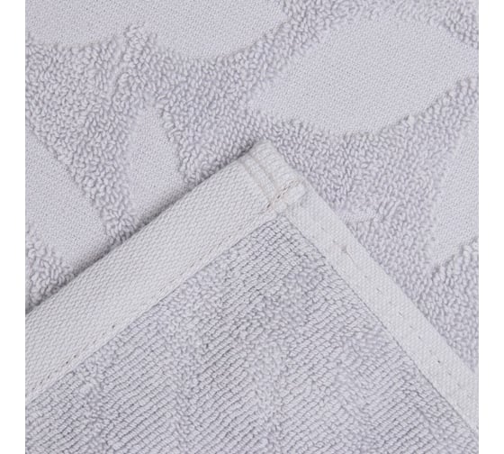 Полотенце махровое жаккардовое LoveLife Leaves 50x90 см, светло-серый, 100% хлопок, 500 гр/м2 9628262