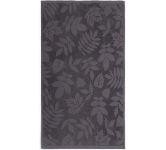 Полотенце махровое жаккардовое LoveLife Leaves 50x90 см, темно-серый, 100% хлопок, 500 гр/м2 9628263