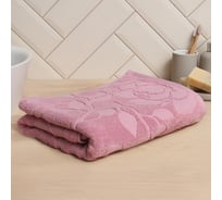 Полотенце махровое жаккардовое LoveLife Flowers 70x130 см, розовый, 100% хлопок, 500 гр/м2 9628259