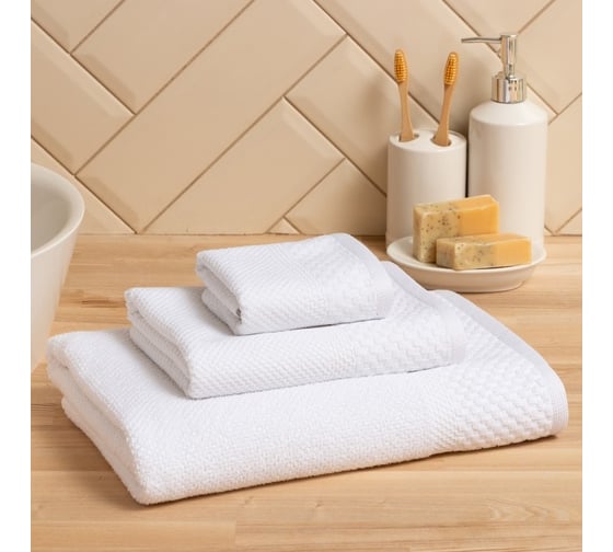 Полотенце махровое LoveLife Love Life Royal 50x90 см, белый, 100% хлопок, 450 гр/м2 7528476
