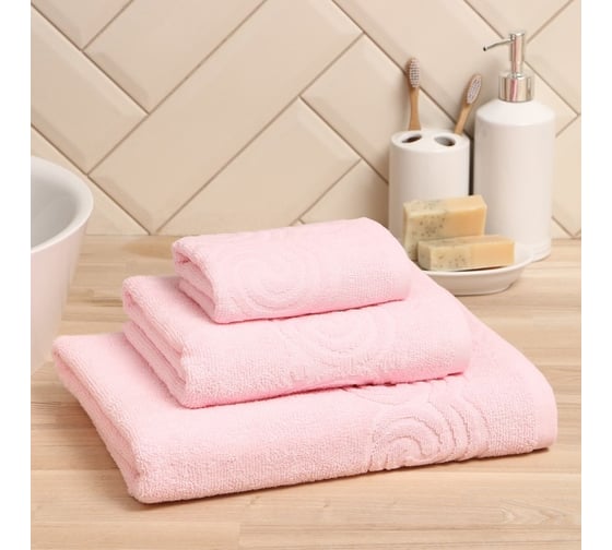 Полотенце махровое LoveLife Love Life Border 50x90 см, розовый, 100% хлопок, 380 гр/м2 9097600
