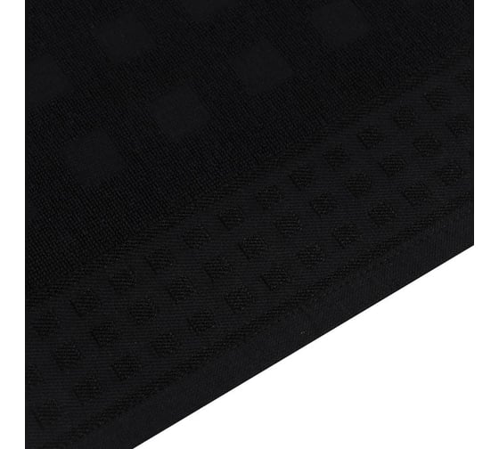 Полотенце махровое LoveLife Square 50x90 см, черный, 100% хлопок, 380 гр/м2 9097637