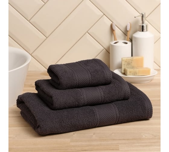 Полотенце махровое LoveLife Love Life Twined 50x90 см, серый, 100% хлопок, 420 гр/м2 9097657
