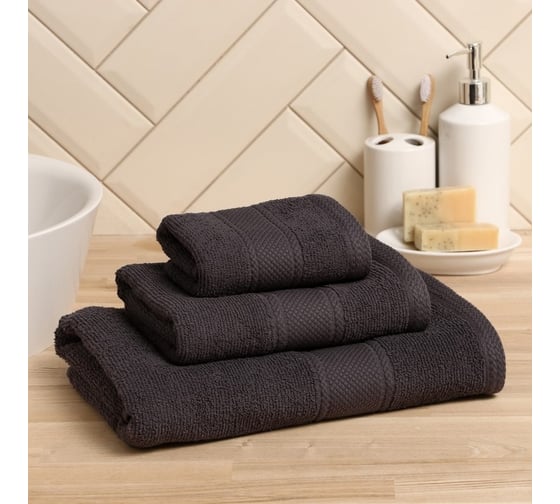 Полотенце махровое LoveLife Love Life Twined 70x130 см, серый, 100% хлопок, 420 гр/м2 9097647