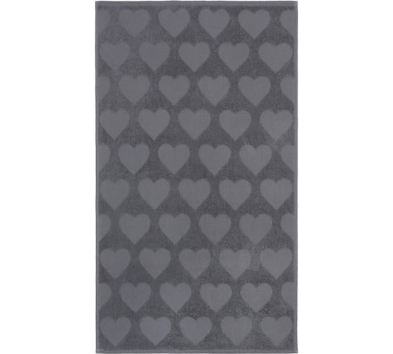 Полотенце махровое LoveLife Love Life Hearts 50x90 см, темно-серый, 100% хлопок, 450 гр/м2 9415389 1