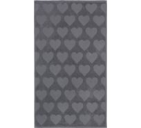 Полотенце махровое LoveLife Love Life Hearts 30x50 см, темно-серый, 100% хлопок, 450 гр/м2 9415388