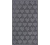 Полотенце махровое LoveLife Love Life Hearts 70x140 см, темно-серый, 100% хлопок, 450 гр/м2 9415390