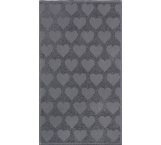 Полотенце махровое LoveLife Love Life Hearts 70x140 см, темно-серый, 100% хлопок, 450 гр/м2 9415390 1