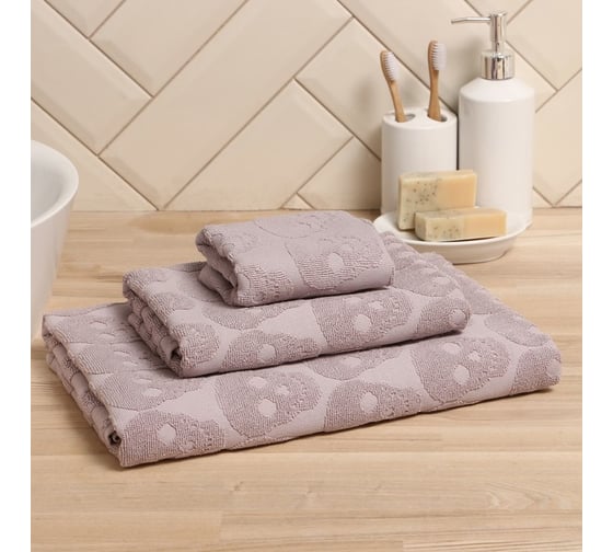 Полотенце махровое LoveLife Love Life Sculls 70x140 см, светло-розовый, 100% хлопок, 450 гр/м2 9415387
