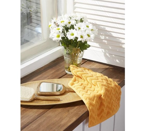 Полотенце махровое LoveLife Zig-Zag 50x90 см, горчичный, 100% хлопок, 360 гр/м2 5032628