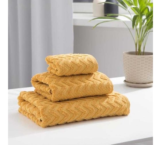 Полотенце махровое LoveLife Zig-Zag 50x90 см, горчичный, 100% хлопок, 360 гр/м2 5032628