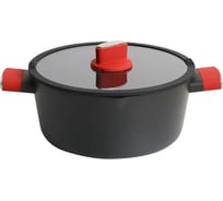 Кастрюля алюминиевая VENSAL 1046VS со стеклянной крышкой 4 л Velour Rouge кованный алюминий VS1046