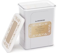 Банка для хранения сыпучих продуктов ЗПИ "Альтернатива" "Эстетика" 2,2л прямоугольная (бело-бежевый) М8736