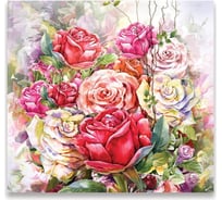 Картина на холсте Симфония Букет цветов, 30x30 см 1-014