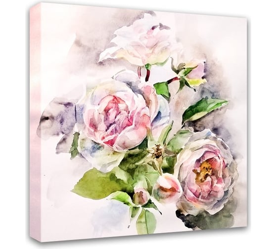 Картина на холсте Симфония Цветы акварелью, 30x30 см 1-002 1