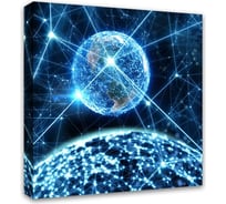 Картина на холсте Симфония Энергия космоса, 40x40 см 1-047