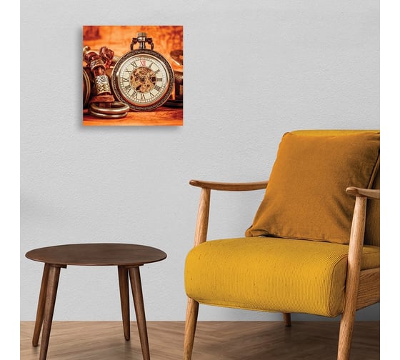 Картина на холсте Симфония Часы, 30x30 см 1-007