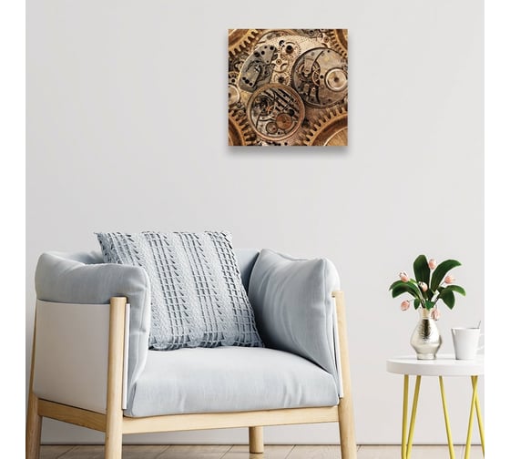 Картина на холсте Симфония Механизм, 30x30 см 1-022