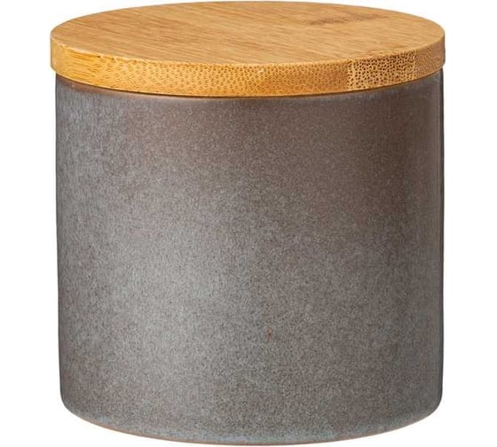Банка для сыпучих продуктов Lefard 330 мл коллекция glaze collection цвет: серый меланж 191-235 1