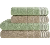 Полотенца махровые DIANA, Лион, цвет: Цикорий/Светло-зеленый (50x80 см (2 шт.), 70x130 см (2 шт.)) ПМDЛ-ЦСЗ-50-70-4