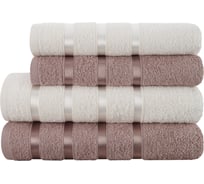 Полотенца махровые DIANA, Авеню, цвет: Цикорий/Молочный (50x80 см (2 шт.), 70x130 см (2 шт.)) НПDА-ЦкМ-50-70-4