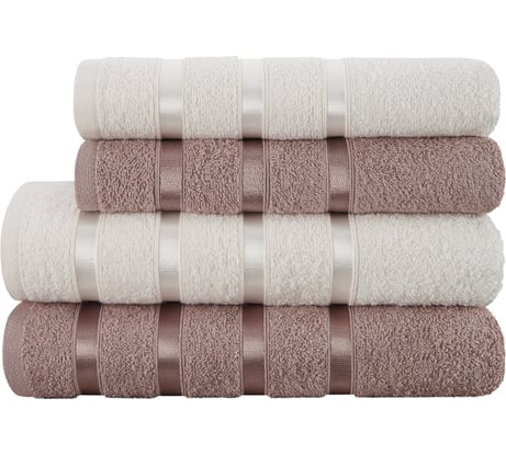 Полотенца махровые DIANA, Авеню, цвет: Цикорий/Молочный (50x80 см (2 шт.), 70x130 см (2 шт.)) НПDА-ЦкМ-50-70-4